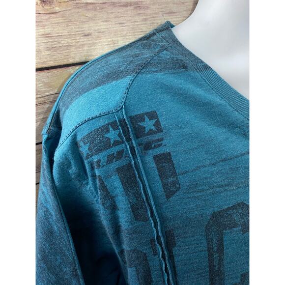 Retrofit Men's XXL Blue Graphic S/S Sleeve Shirt Gothic Y2K MMA - Picture 5 of 9